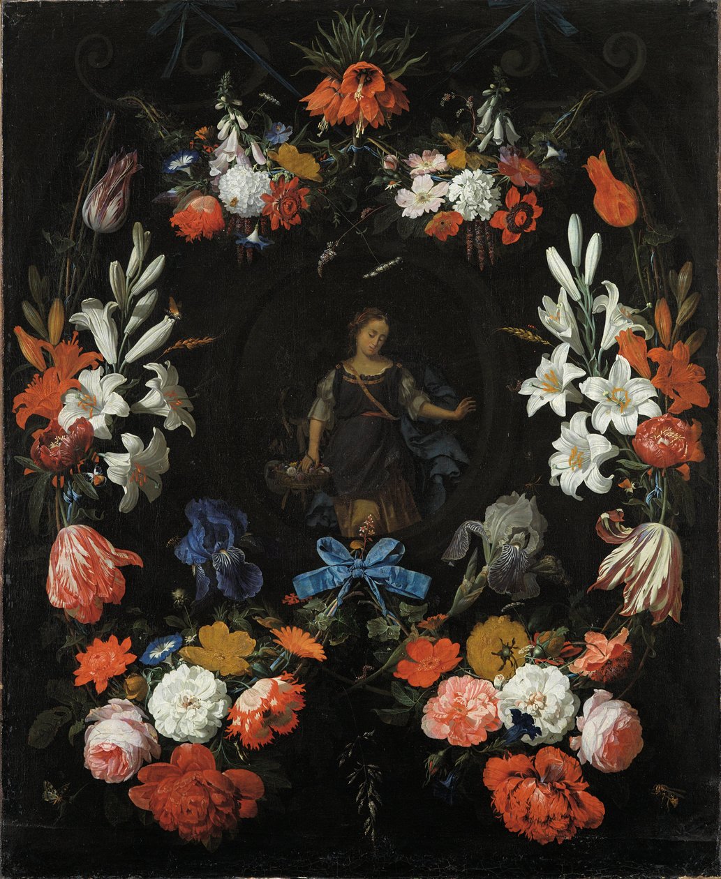 Guirlande de fleurs, vers 1675 - Abraham Mignon