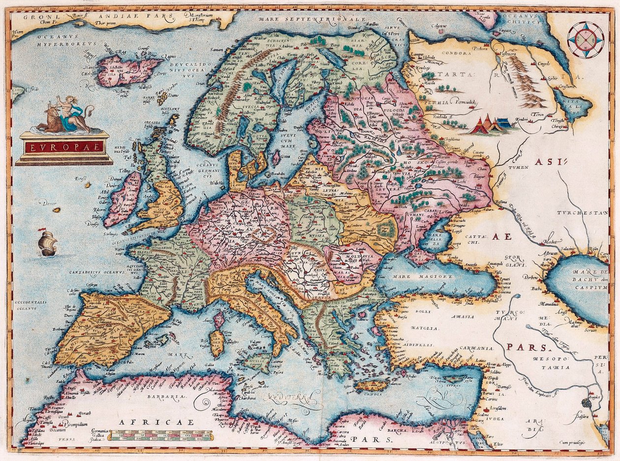 Europae De : Theatrum Orbis Terrarum, 1579 - Abraham Ortelius