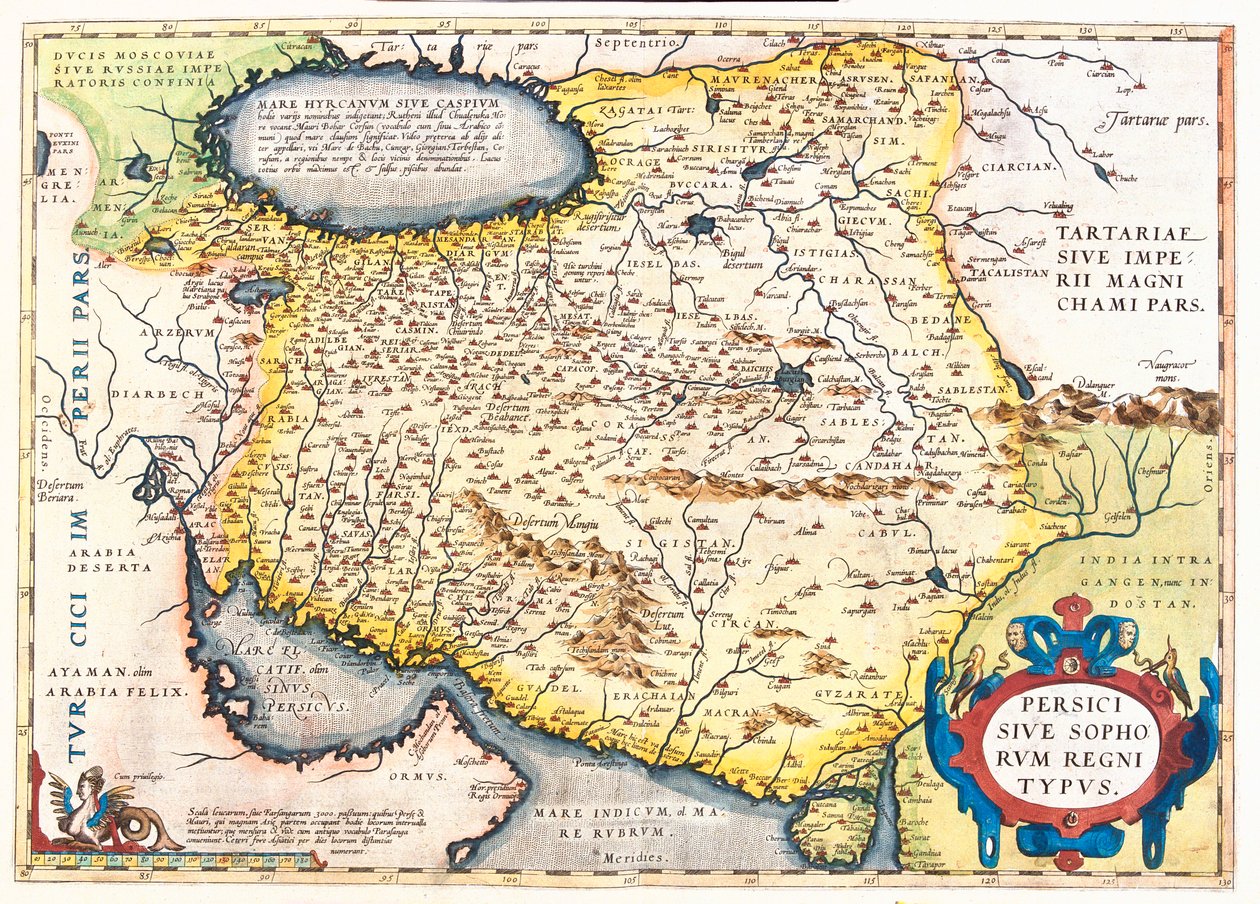 Iran, Pakistan, Afghanistan, Ouzbékistan, Turkménistan - Abraham Ortelius