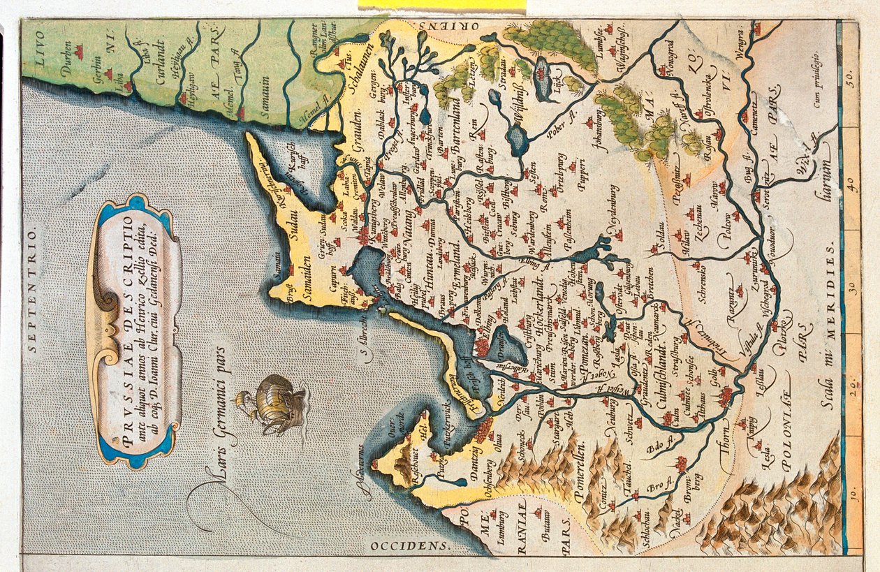 Nord-est de la Pologne, Russie, Lituanie - Abraham Ortelius