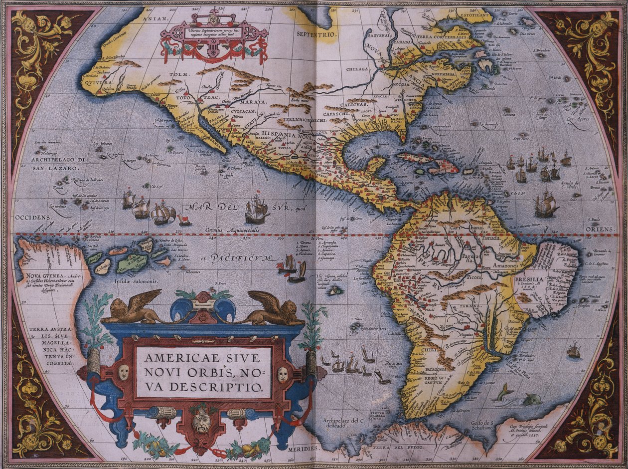 Carte du Nouveau Monde par Ortelius - Abraham Ortelius