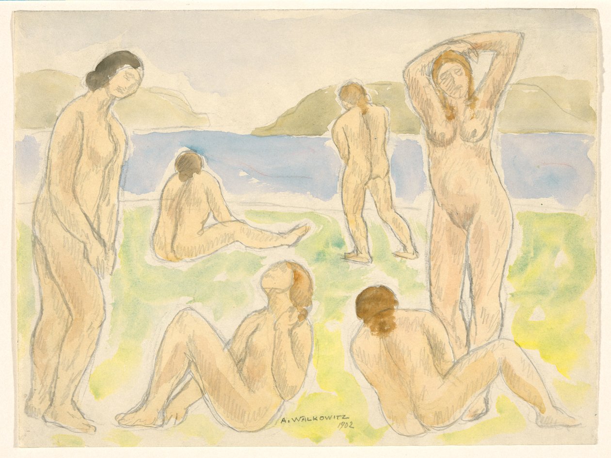 Baigneurs (ou Figures) - Abraham Walkowitz