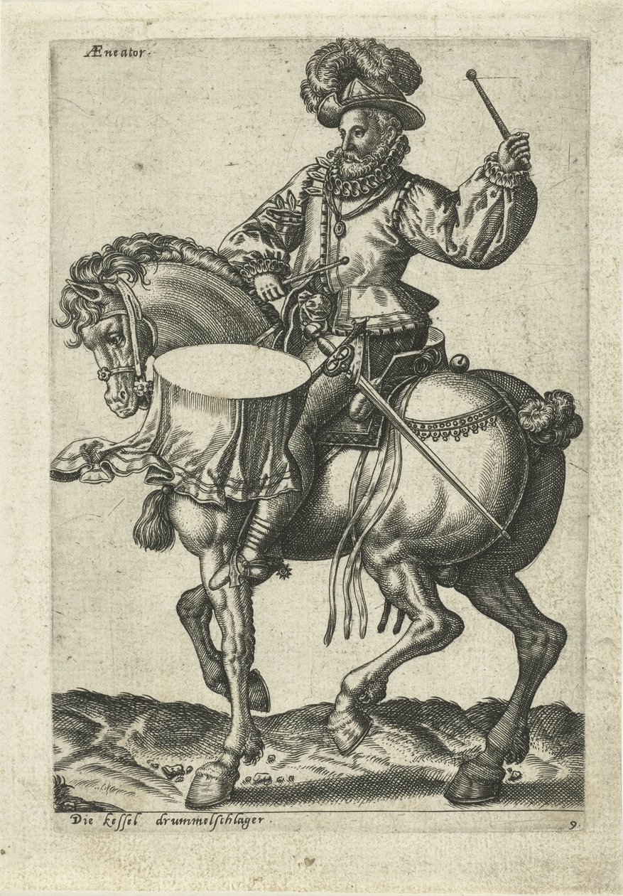 Tambour allemand à cheval - Abraham de Bruyn (attributed to)