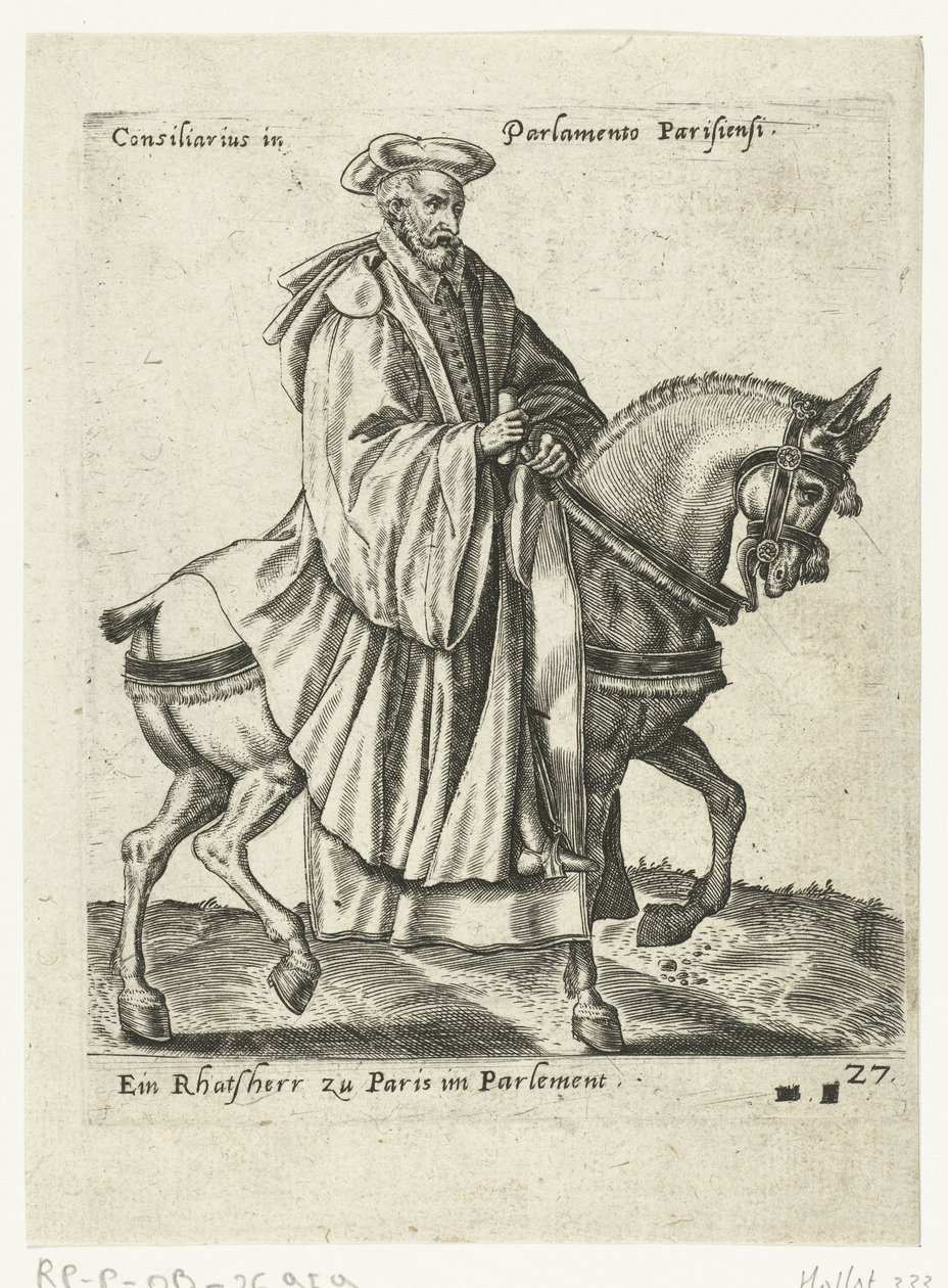 Conseiller français à cheval - Abraham de Bruyn (attributed to)
