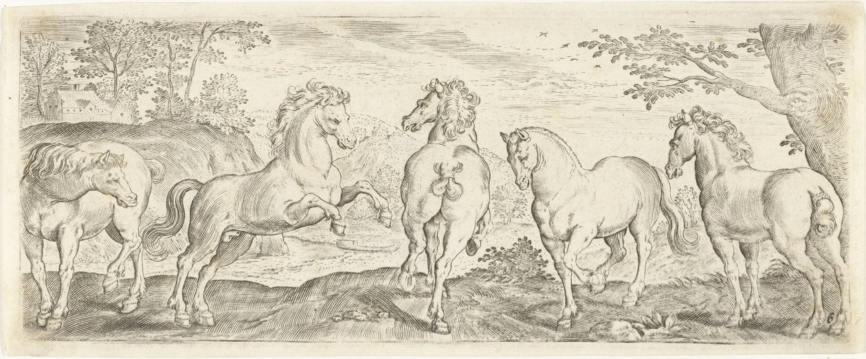 Chevaux Animaux (titre de la série) - Abraham de Bruyn (possibly)