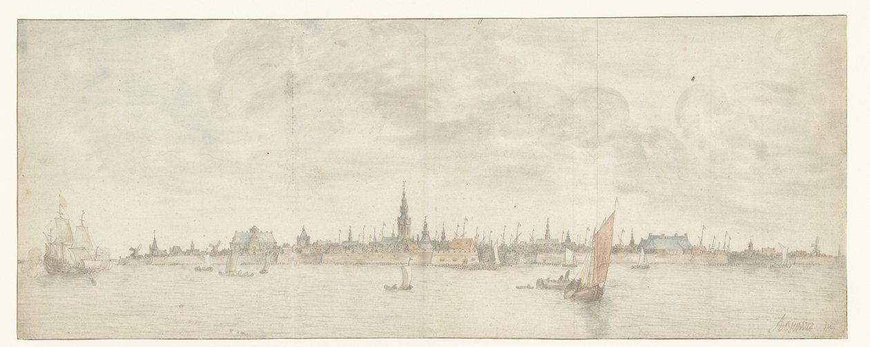 Vue de Flessingue - Abraham de Verwer