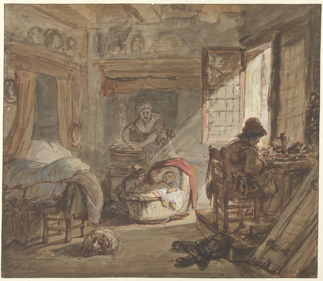 Intérieur avec famille - Abraham van Strij (I)