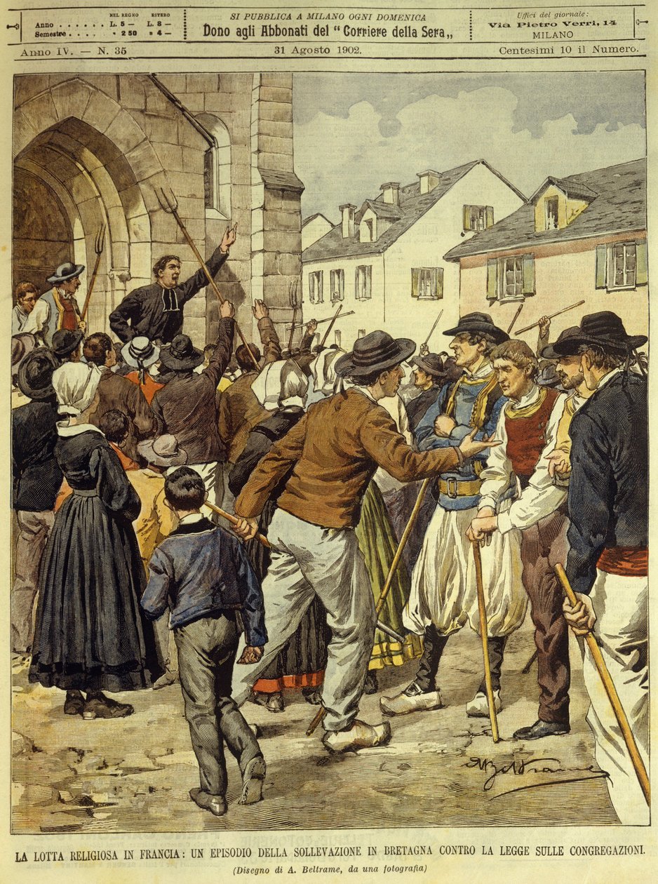 Lutte religieuse en France, 13 avril - Achille Beltrame