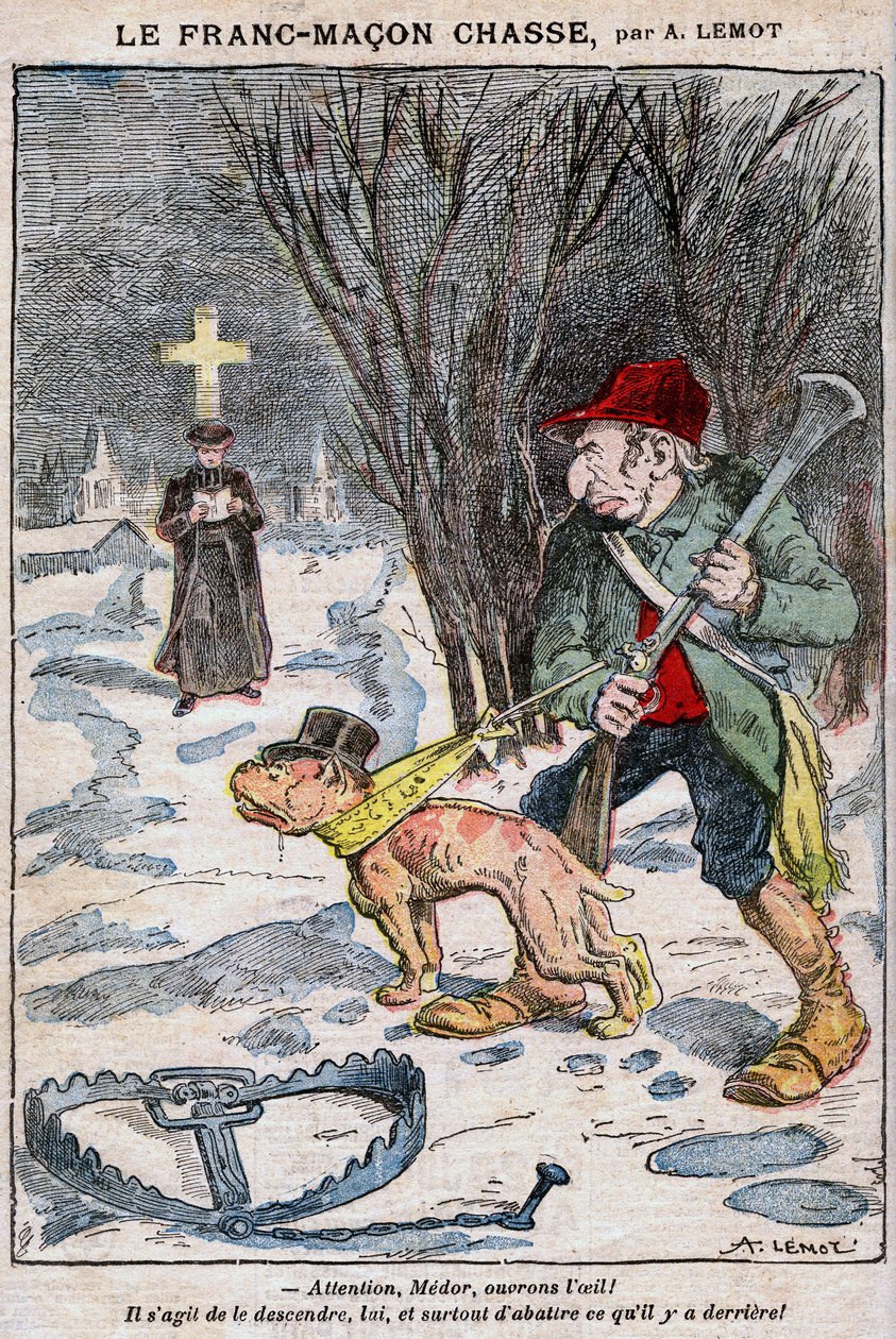Le franc-maçon chassant dans Le Pèlerin - Achille Lemot