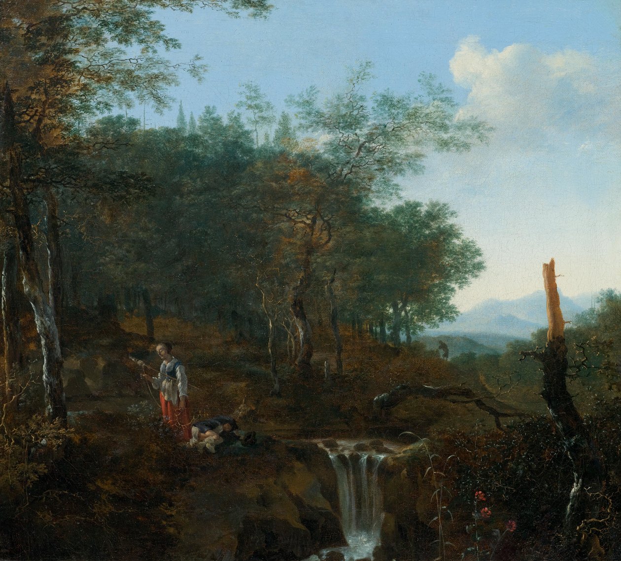 Paysage forestier avec une cascade - Adam Pynacker