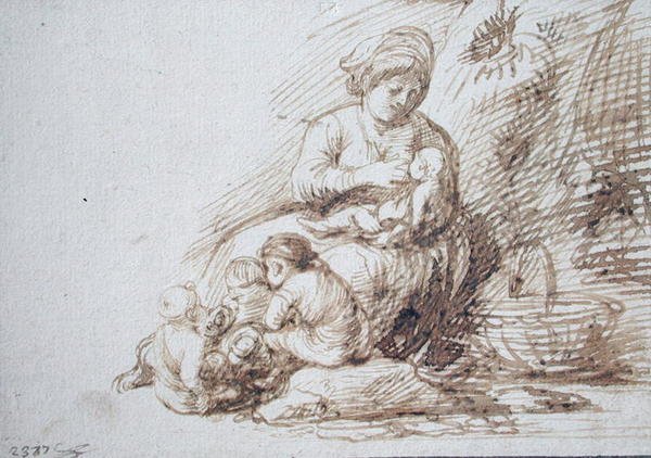 Femme allaitant - Adam Elsheimer