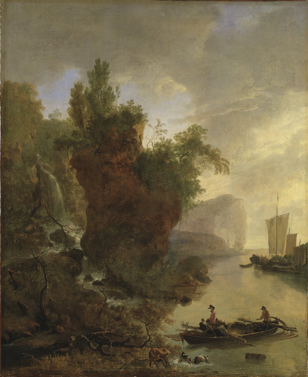Baie avec une côte rocheuse - Adam Pynacker