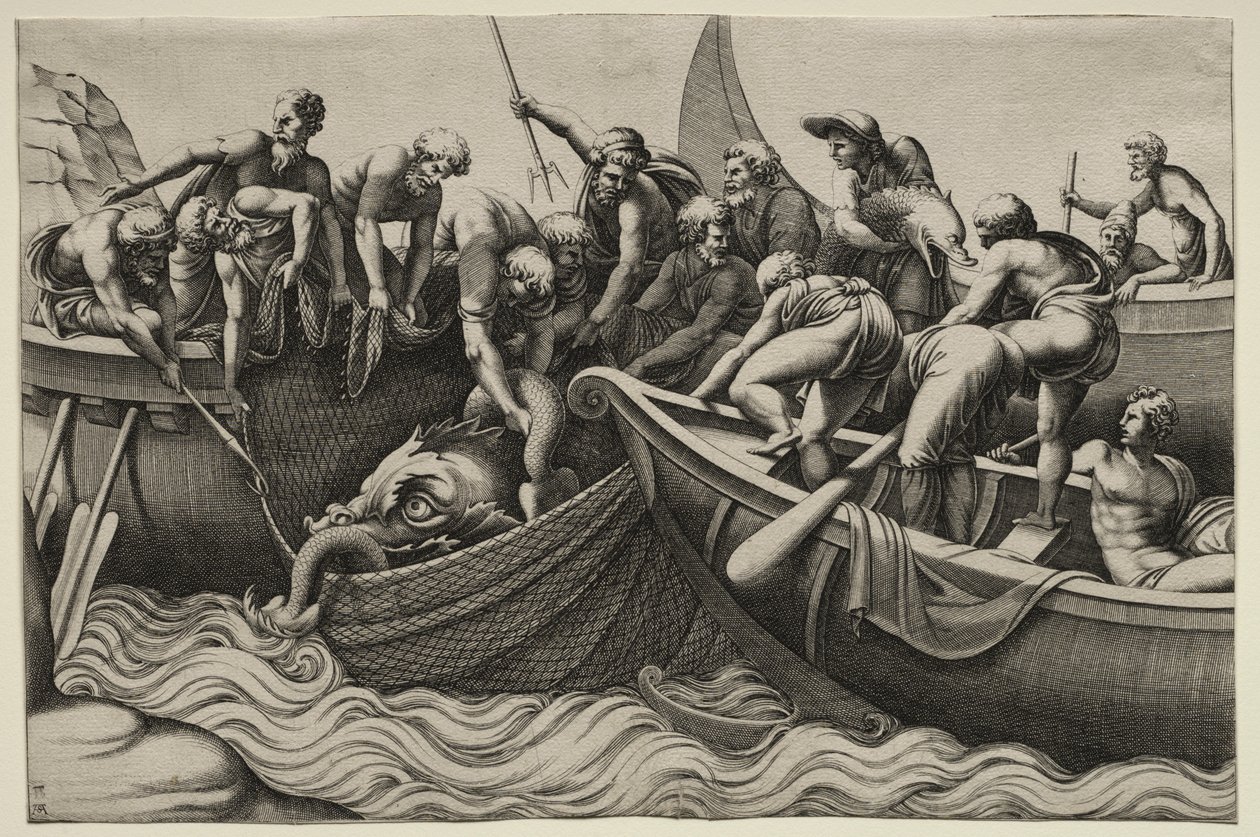 La Prise de Poissons Monstrueux - Adamo Scultori