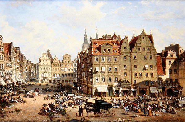 Le Marché à Wroclaw - Adelbert Wolfl