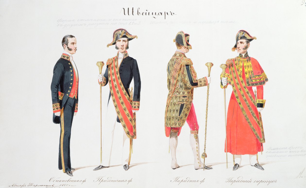 Uniformes de la cour du tsar russe, 1855 - Adolf Jossifowitsch Charlemagne