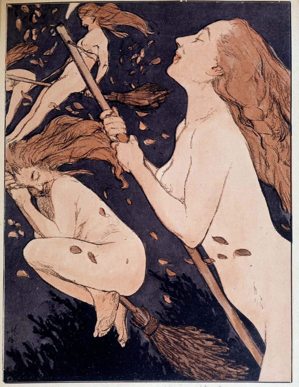 Sorcières sur leur balai, Allemagne - Adolf Munzer