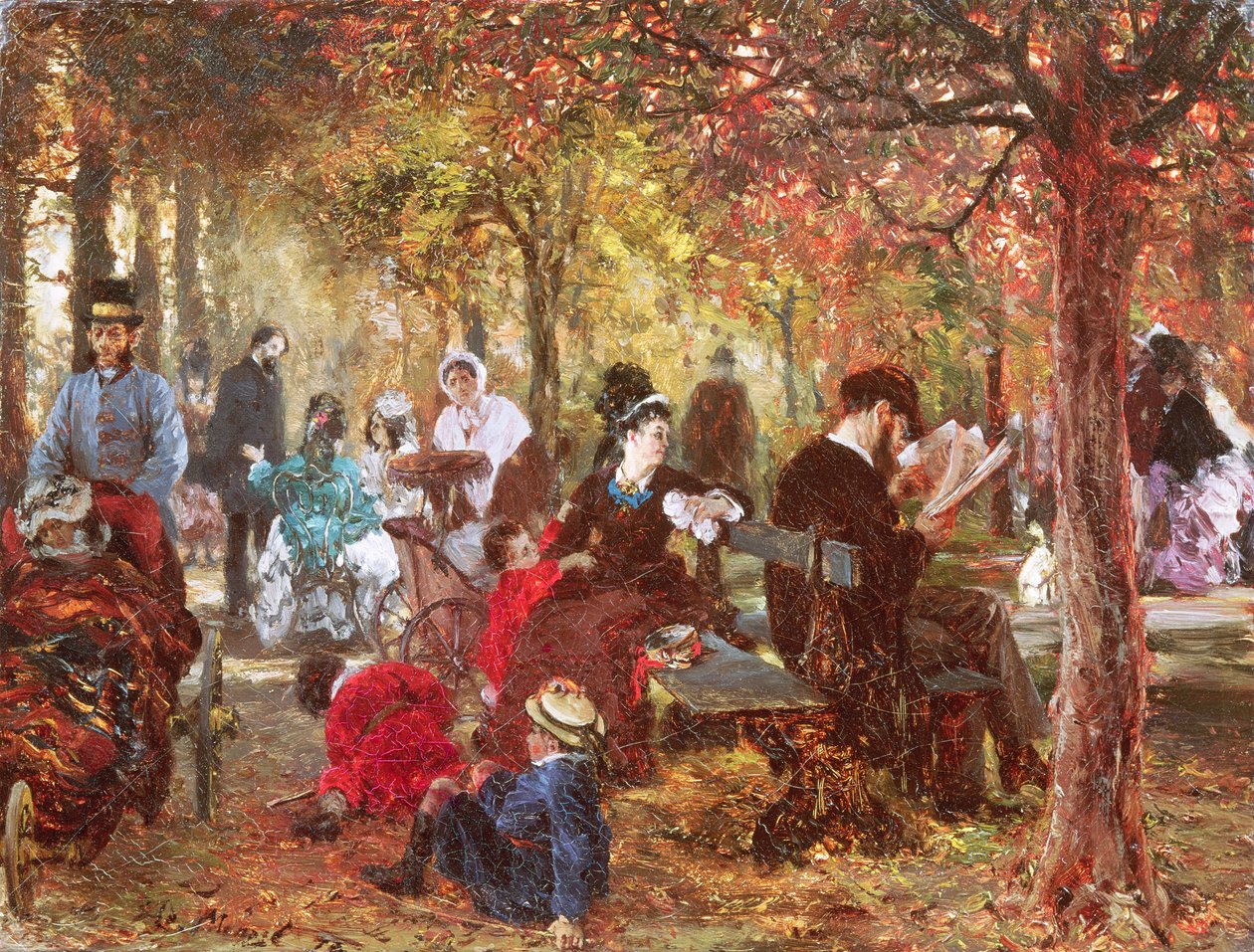 Dans les jardins du Luxembourg - Adolph Menzel