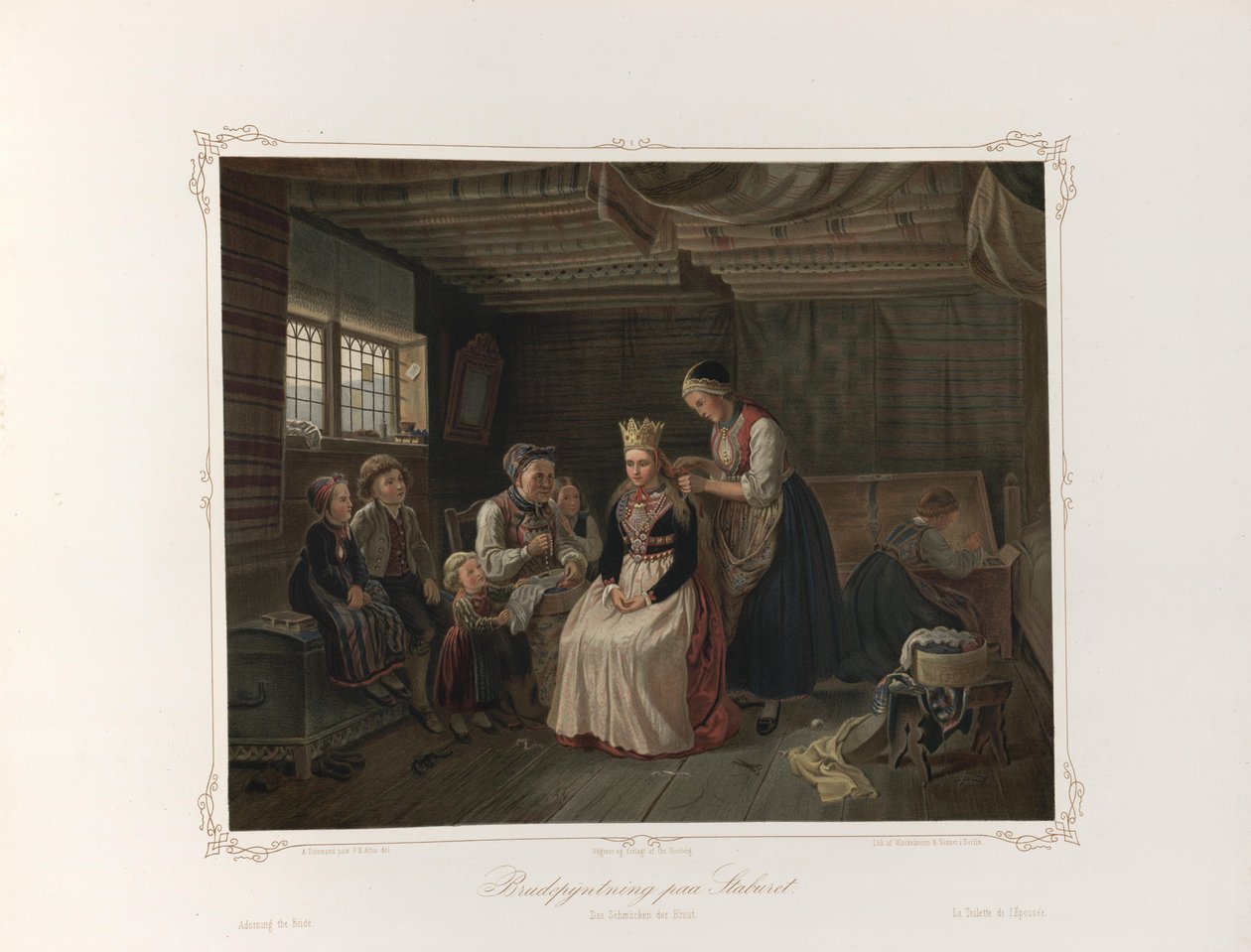 Illustration tirée du livre Norske Folkelivsbilleder de Tidemand, Adolph et publié par Chr. Tønsberg (Christiania, 1858) - Adolph Tidemand