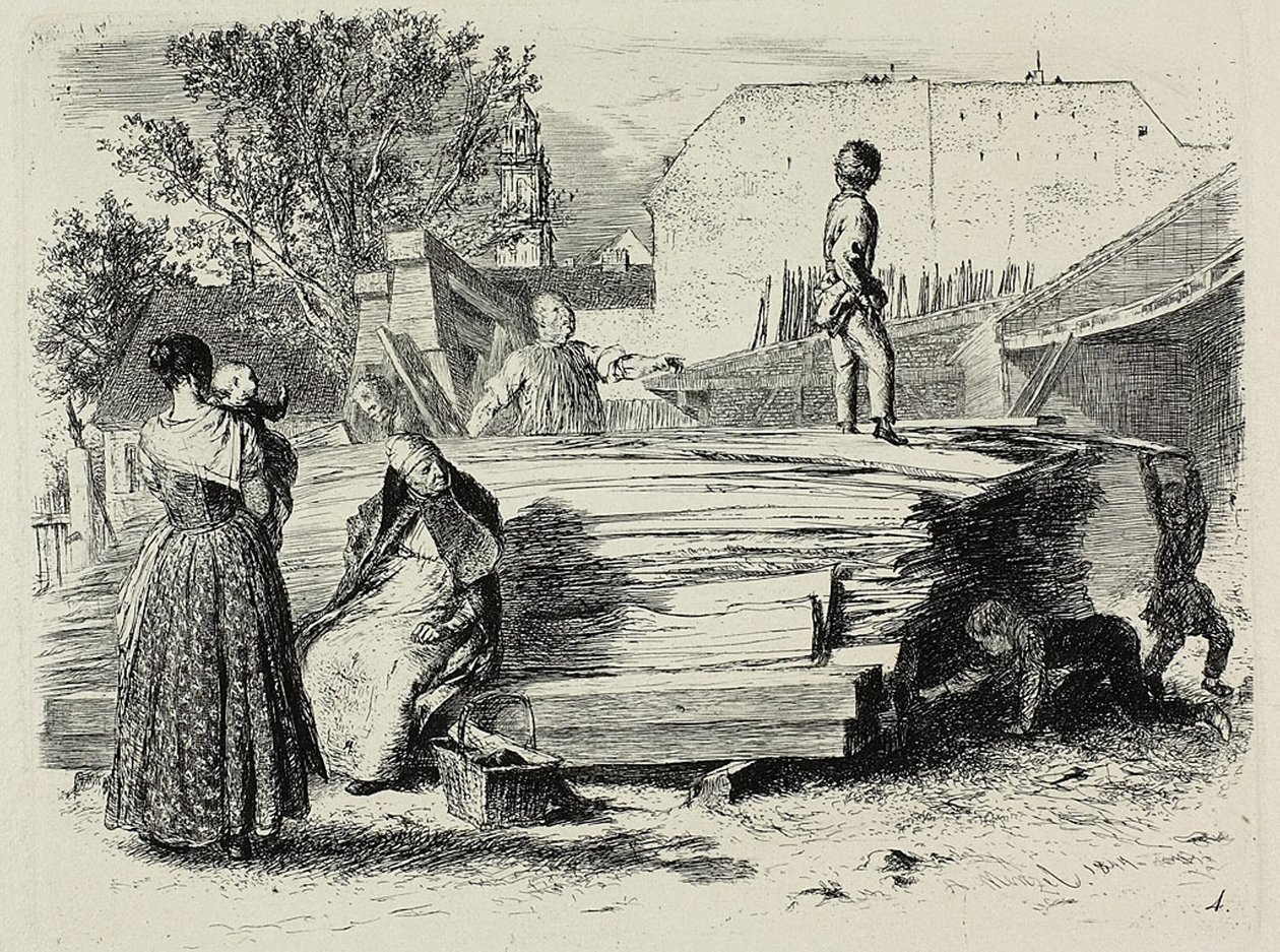Planche quatre, de Radierversuche - Adolph Menzel