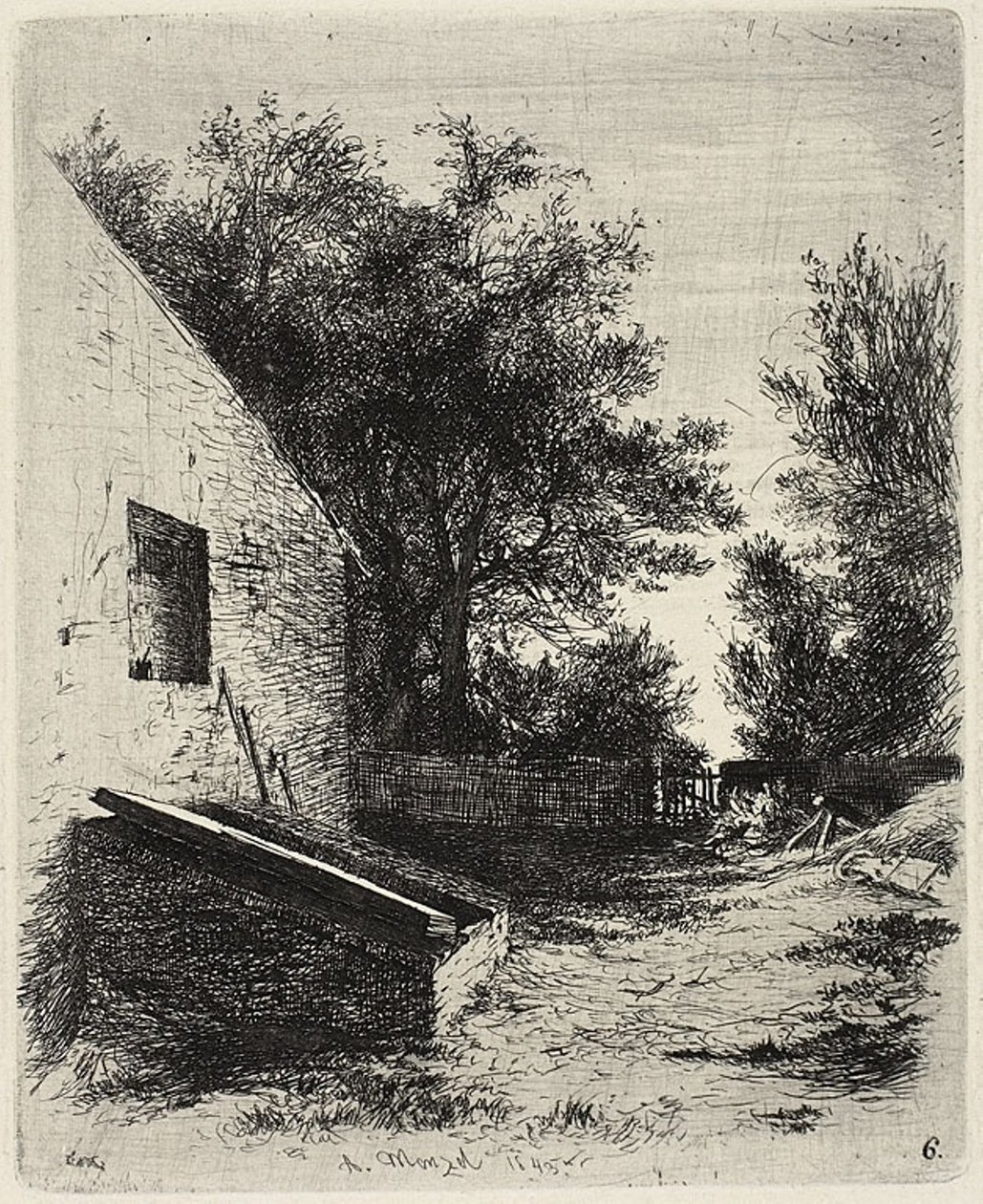 Planche six, de Radierversuche - Adolph Menzel