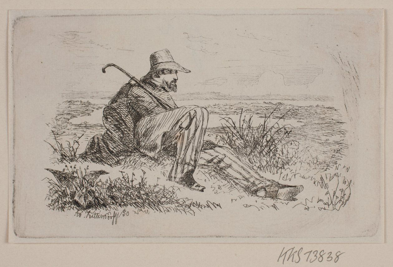 Un voyageur assis - Johan Adolph Kittendorff