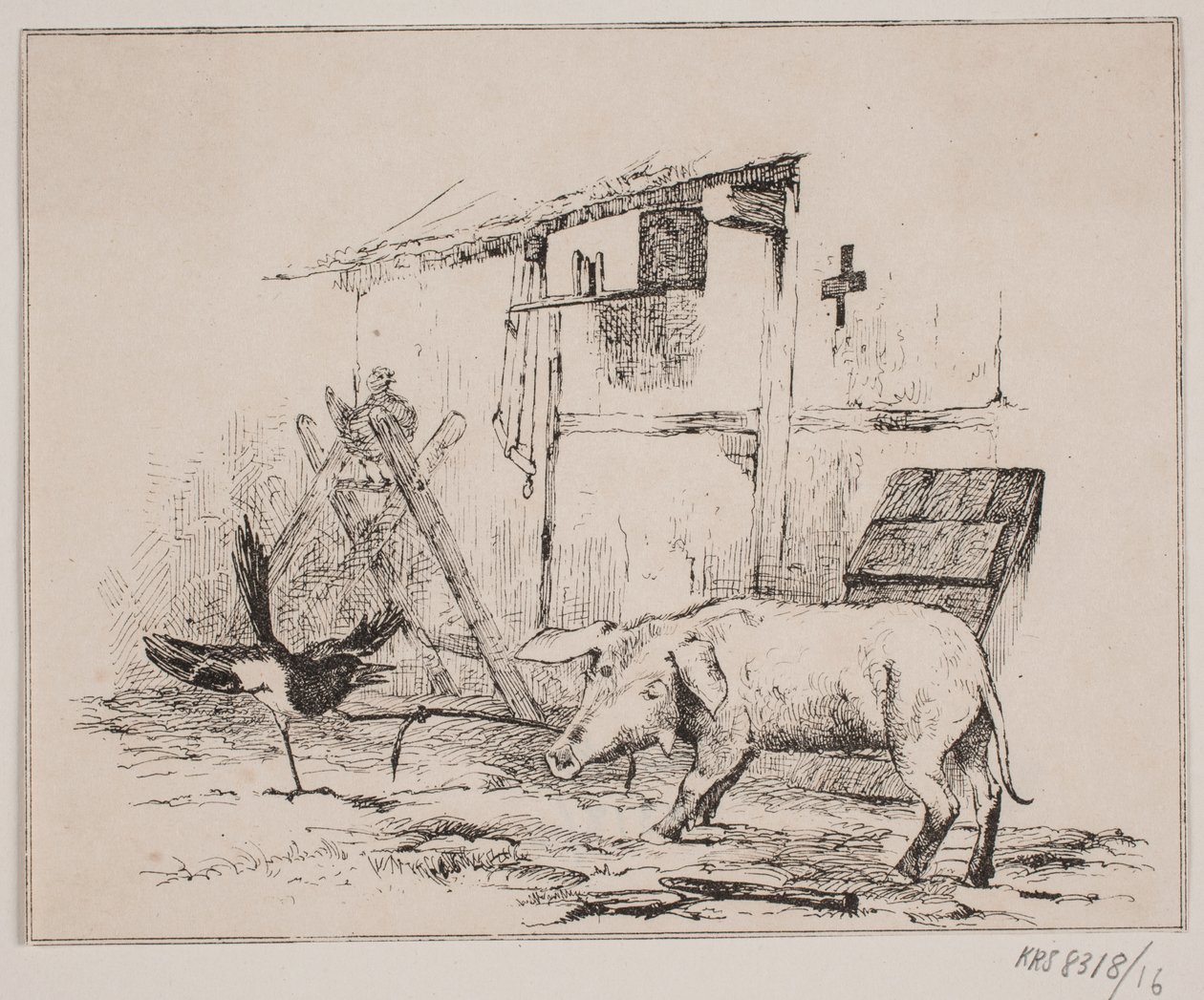 La pie et le cochon - Johan Adolph Kittendorff