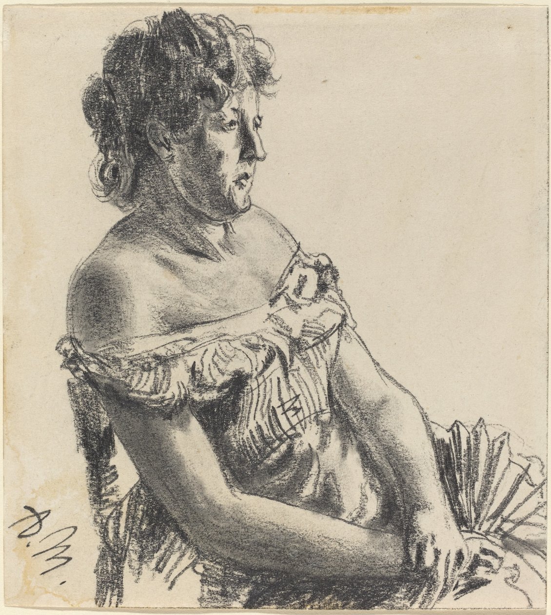 Femme en robe de cour - Adolph Menzel