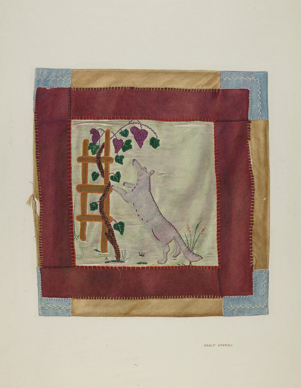 Détail de couverture appliquée - Adolph Opstad
