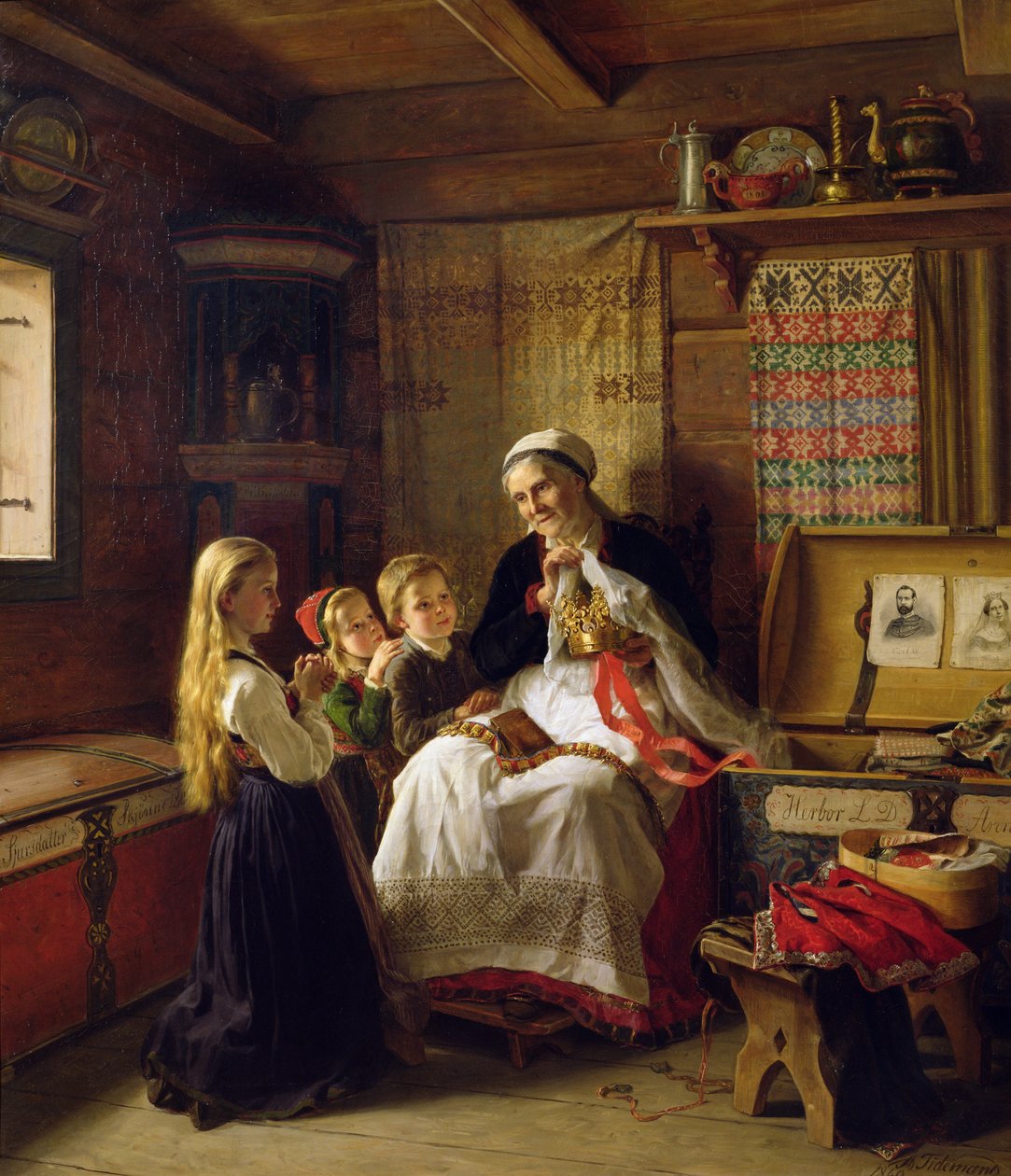 La couronne de mariage de grand-mère - Adolph Tidemand