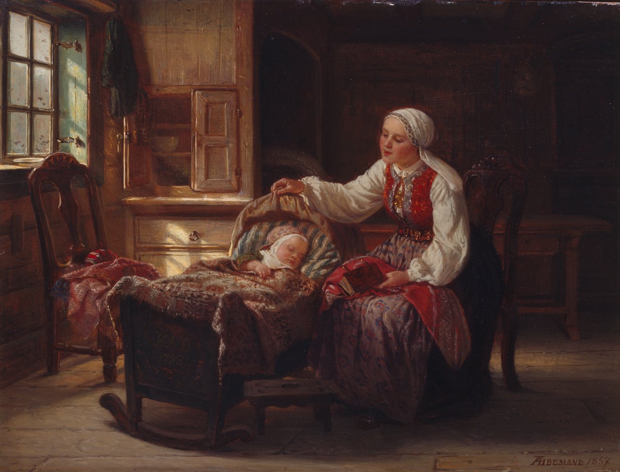 Mère avec enfant - Adolph Tidemand