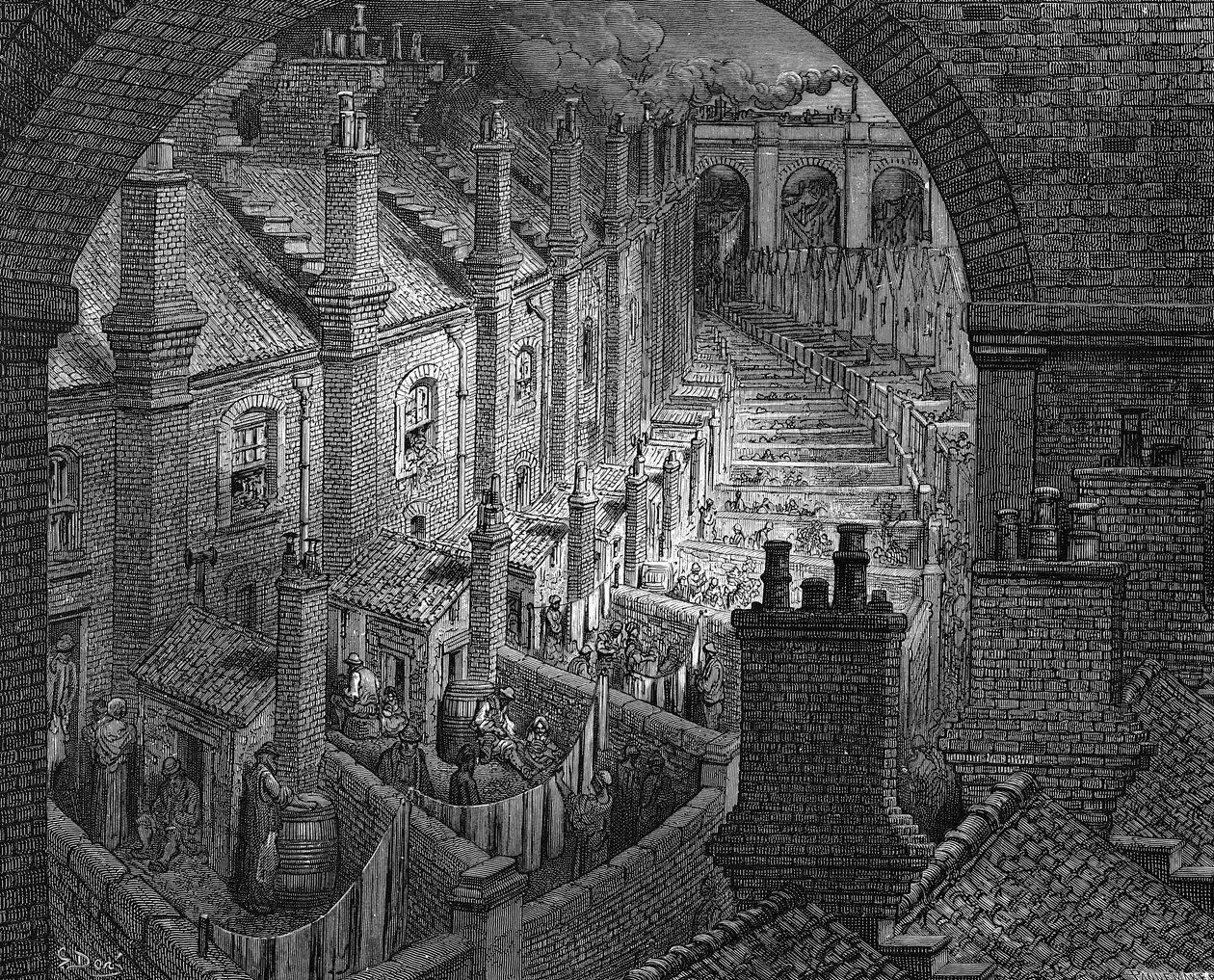 Survol de Londres par le rail, 1872 - Adolphe Francois Pannemaker