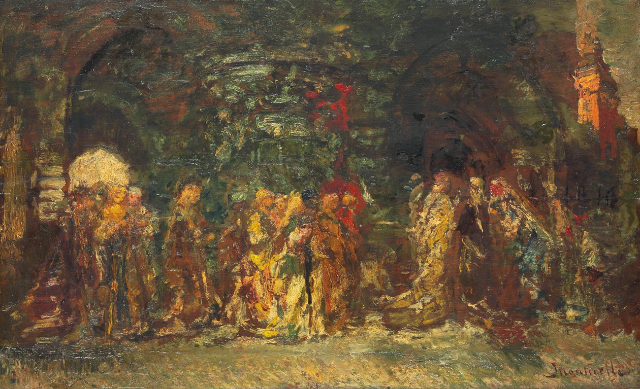 Une procession, c.1880 - Adolphe Joseph Thomas Monticelli
