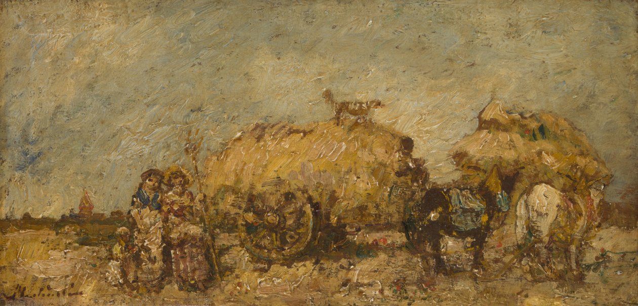Le Champ de foin, vers 1870 - Adolphe Joseph Thomas Monticelli