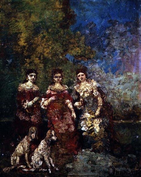 Trois femmes - Adolphe Joseph Thomas Monticelli