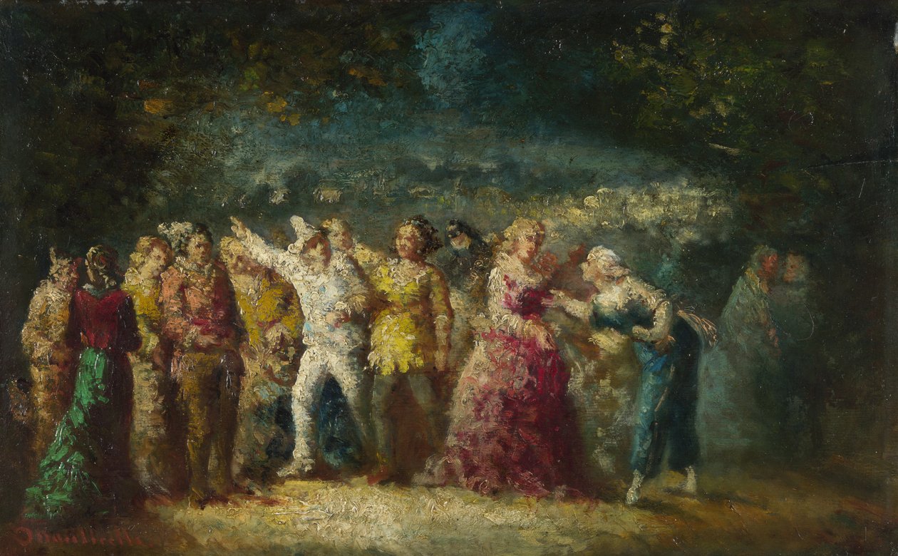 Procession aux flambeaux, années 1870-1880 - Adolphe Joseph Thomas Monticelli