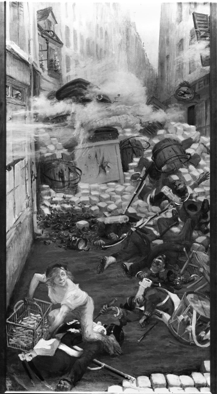 Gavroche ramassant des cartouches - Adolphe Leon Willette