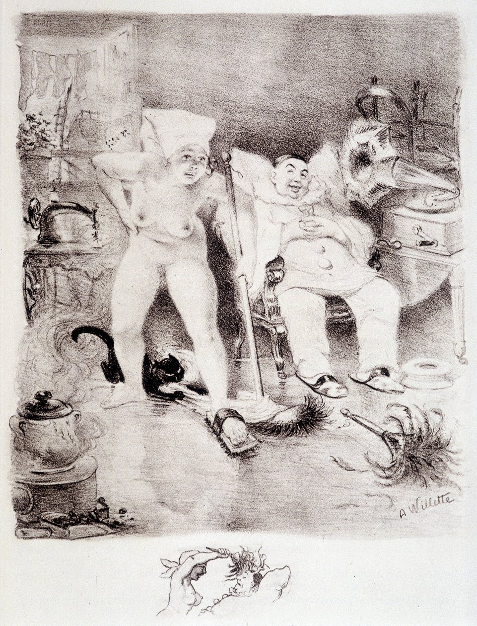 La paresse - dessin par Willette - Adolphe Leon Willette