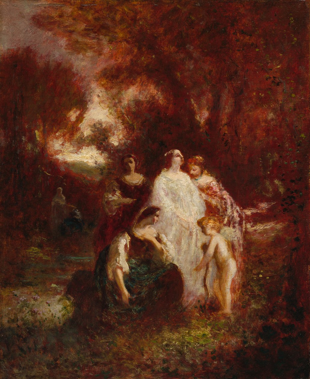 Figures dans les bois - Adolphe Monticelli