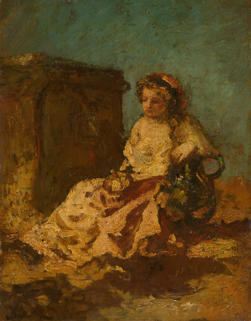 Méditation Femme assise, vers 1878-79 - Adolphe Monticelli
