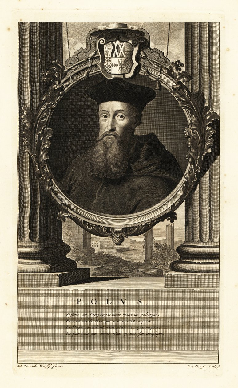 Reginald Pole (1500-1558) (gravure) - Adriaan van der (after) Werff