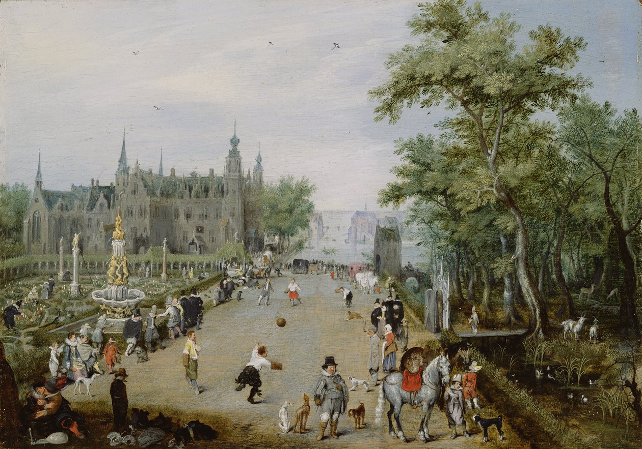 Un jeu de paume devant un palais de campagne, c.1614 - Adriaen Pietersz van de Venne