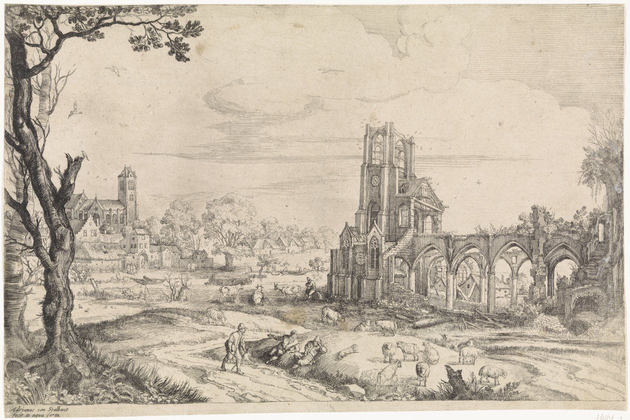 Paysage avec la ruine d