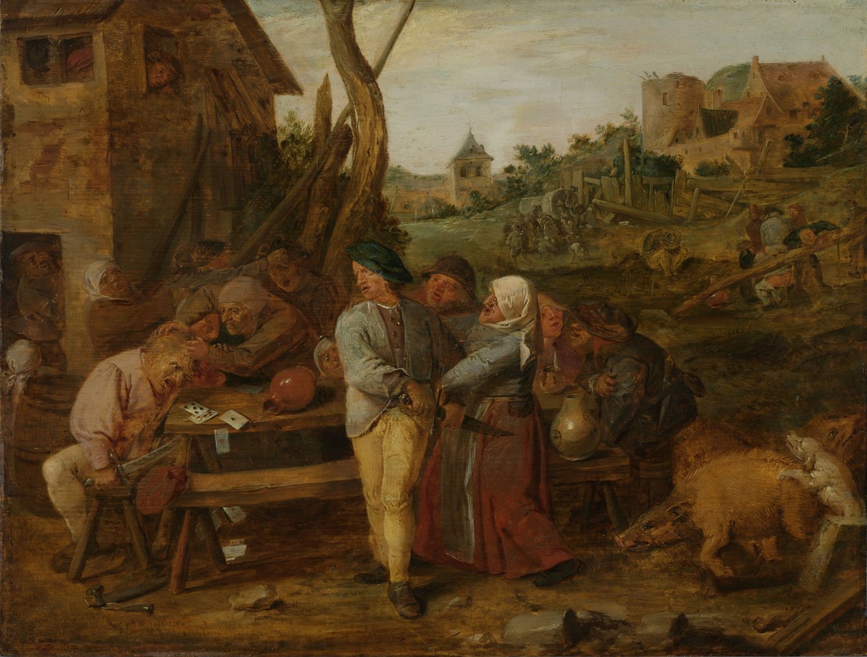 Combat de paysans - Adriaen Brouwer