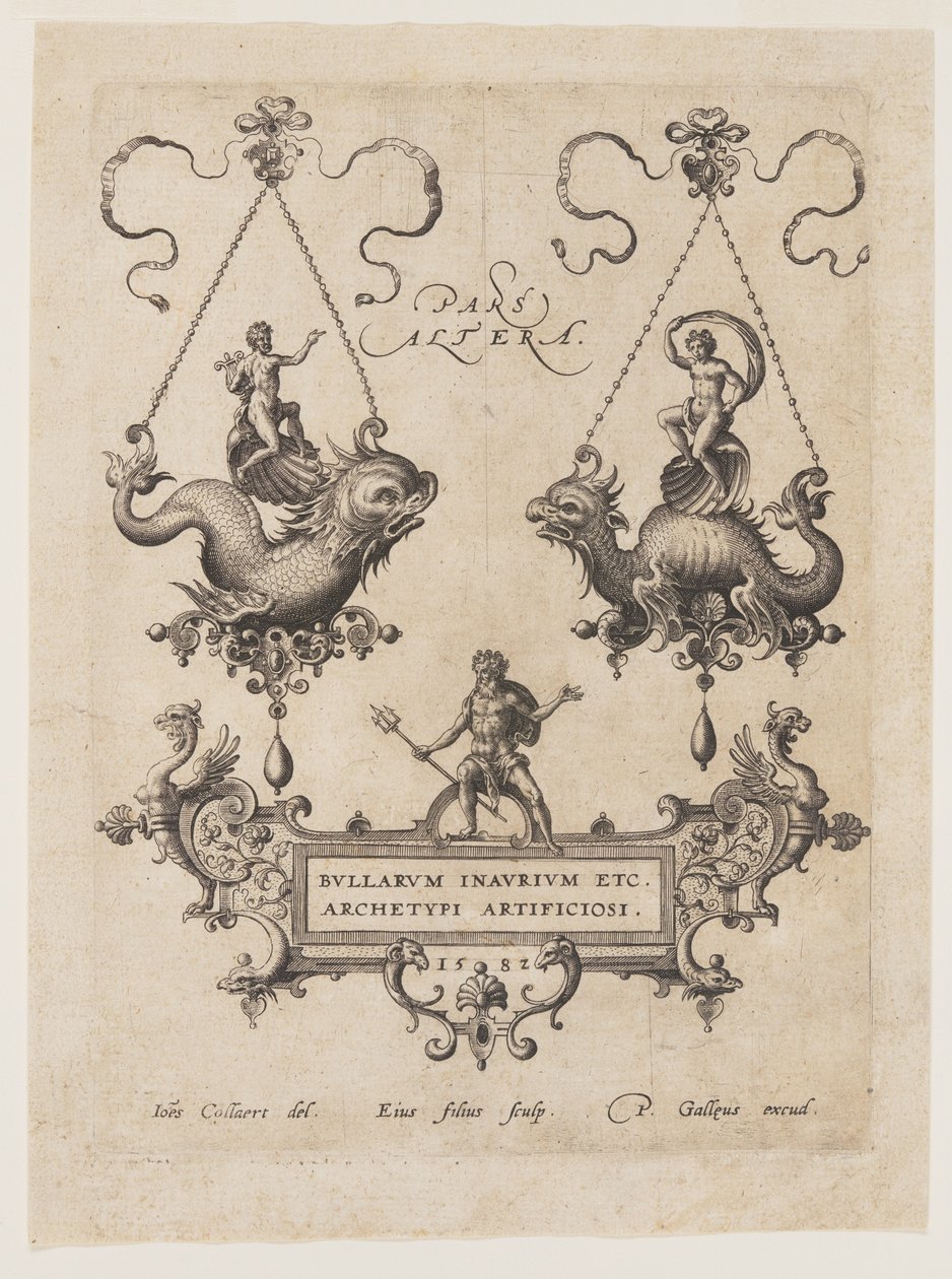 Modèles de pendentifs avec des monstres marins - Adriaen Collaert