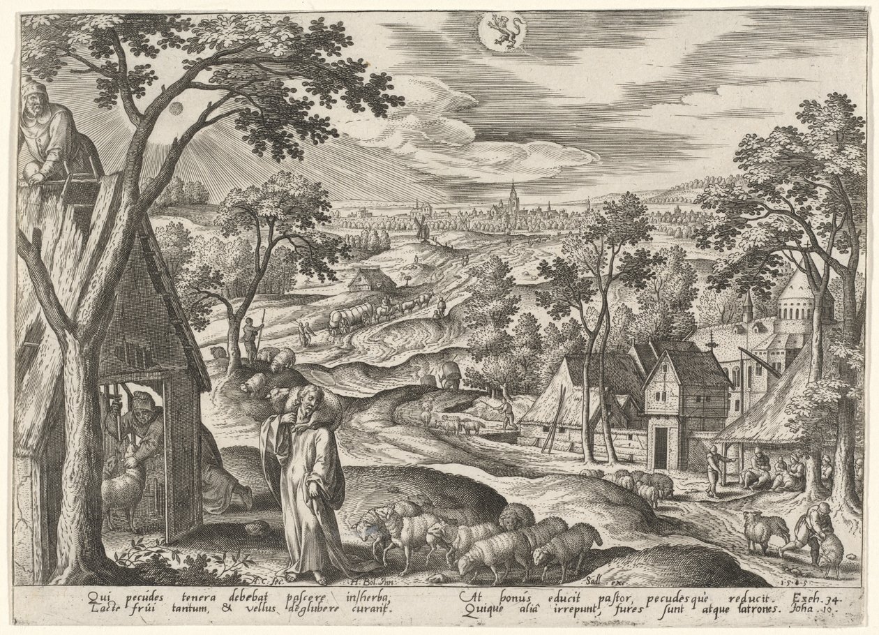 Le Bon Berger - Adriaen Collaert after Hans Bol