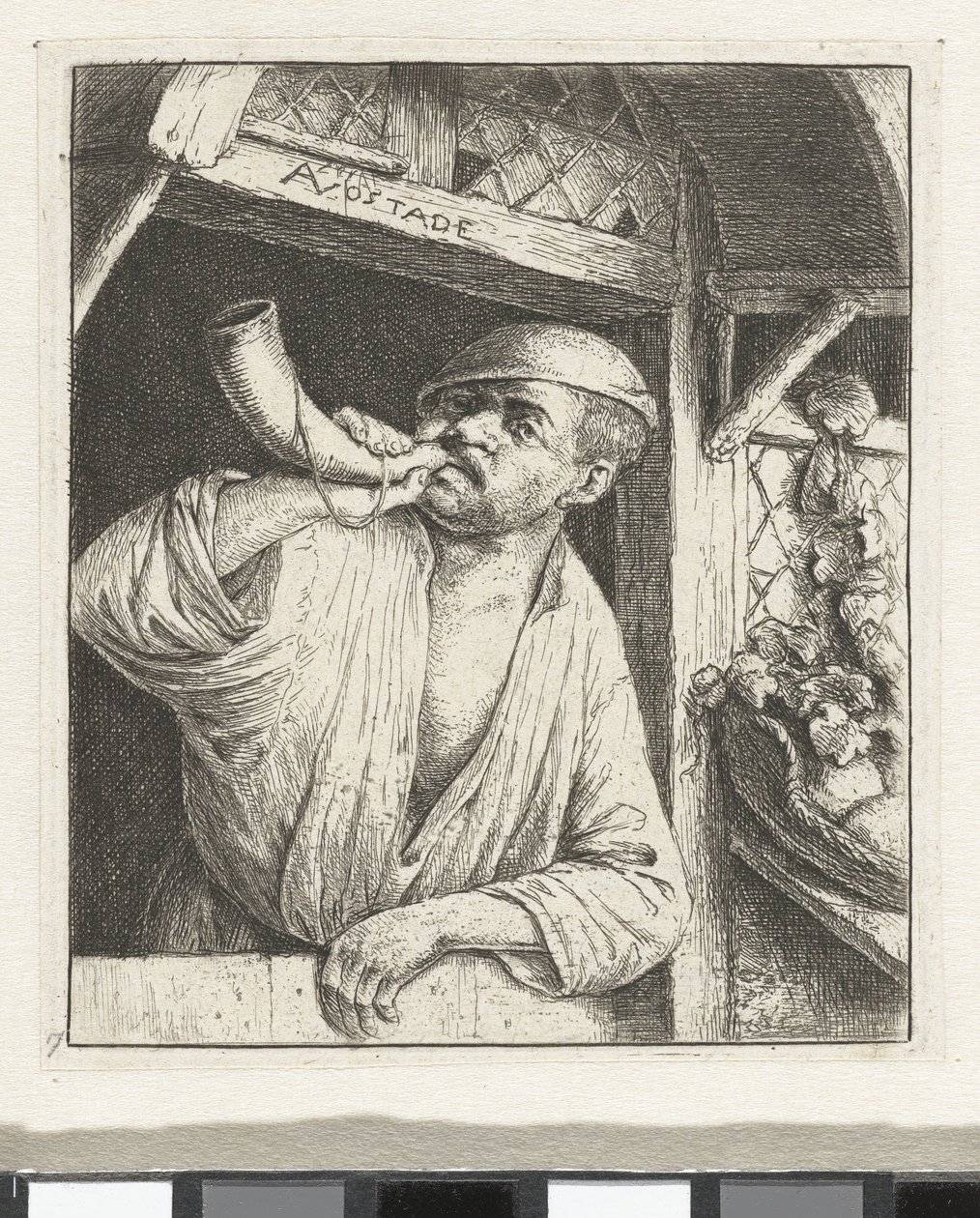 Boulanger soufflant dans une corne - Adriaen van Ostade