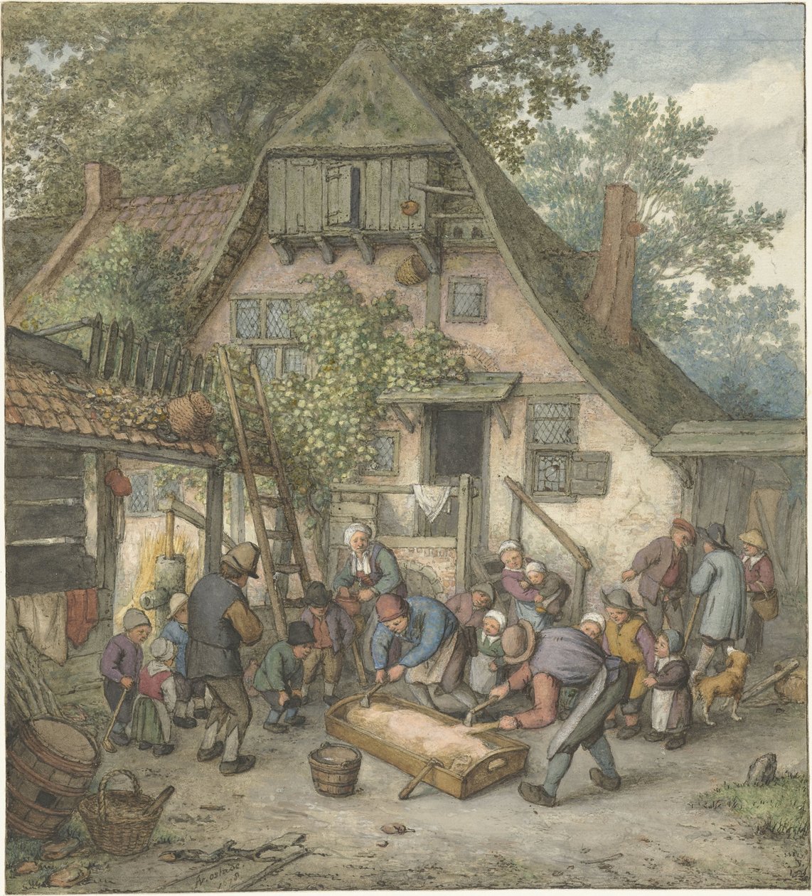 Échaudage du cochon - Adriaen van Ostade