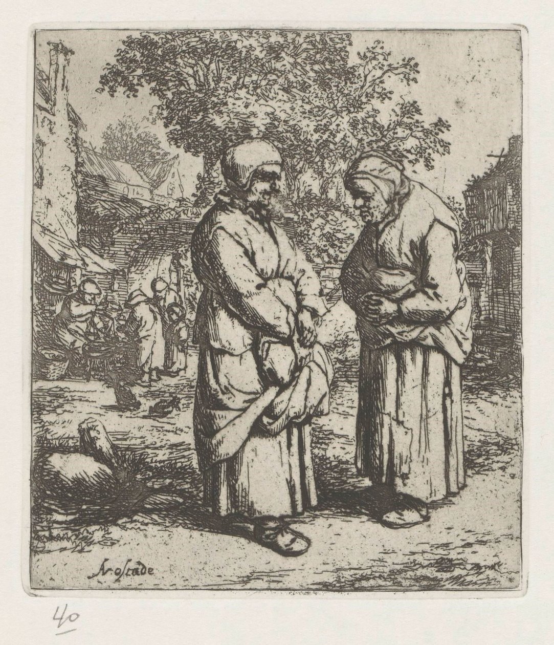 Deux vieilles femmes en conversation - Adriaen van Ostade