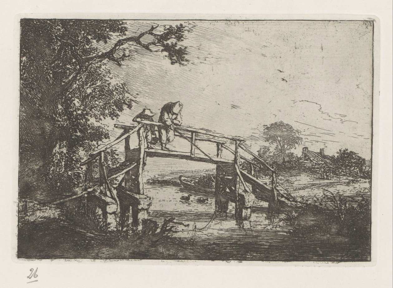 Deux pêcheurs sur un pont - Adriaen van Ostade