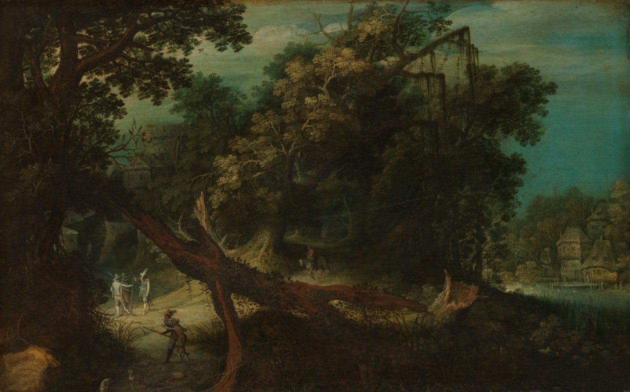 Tireurs dans une clairière forestière - Adriaen van Stalbemt